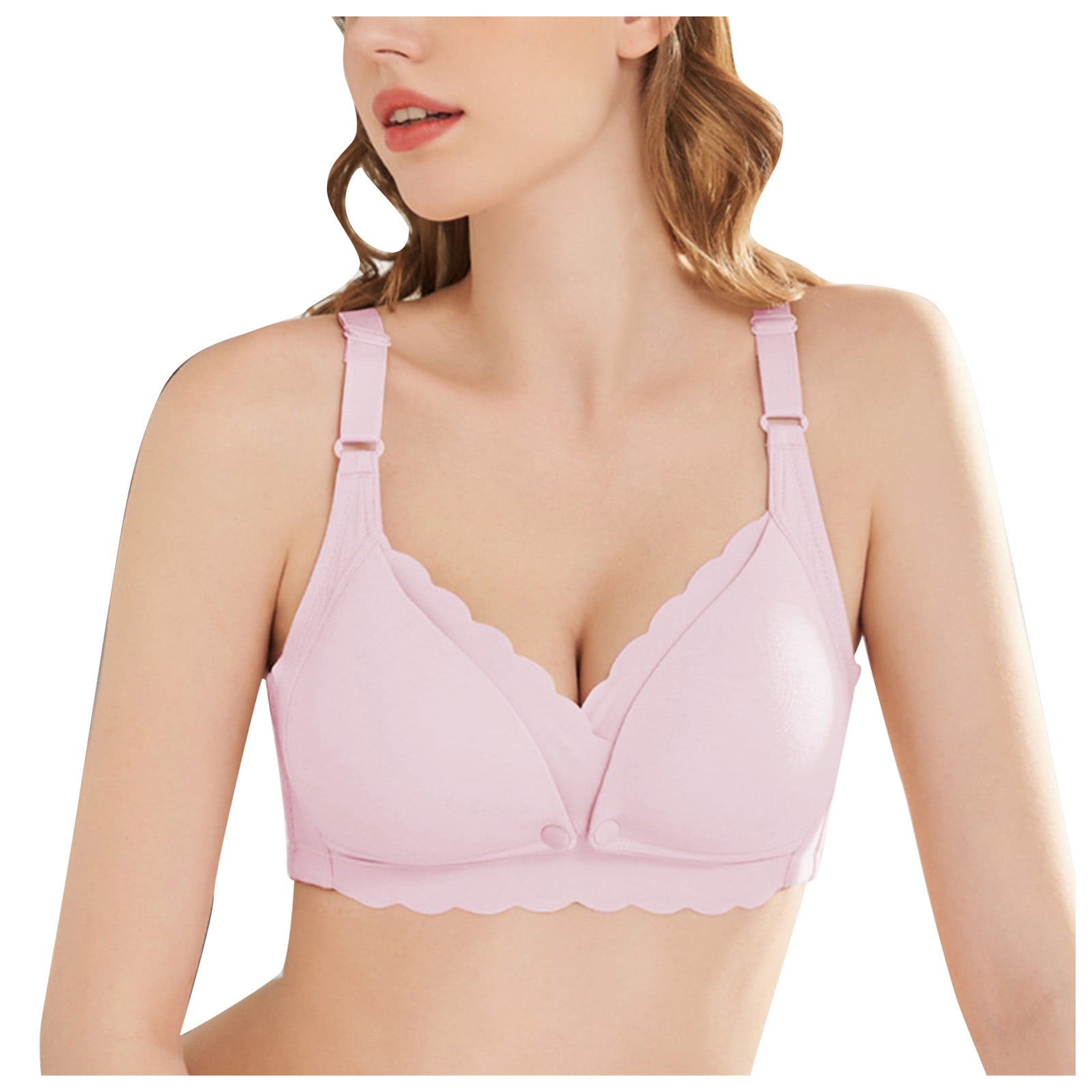 adviicd Under Outfit Bras for Women Women's Smoothing Seamless Balcony Bra  Pink 75B 