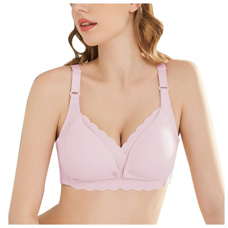 adviicd Under Outfit Bras for Women Women's Smoothing Seamless Balcony Bra  Pink 75B