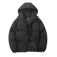 thumbnail image 1 of adviicd Unisex Couple's Thick Warm Hooded Puffer Coat, Loose Fit Thermal Insulated Winter Jacket Fuzzy Puffer Coat (Black, 3XL), 1 of 5
