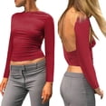 thumbnail image 1 of adviicd V Neck T Shirts For Women Womens V Neck Rolled Long Sleeve T Shirts Casual Summer Tops Tshirts with Pocket TShirts, 1 of 5