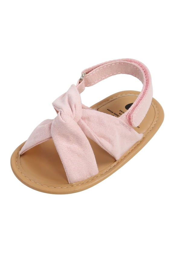 adviicd White Baby Shoes White Toddler Sandals Spring And Summer Children Toddler Shoes Girl Sandals Flat Bottom Soft Light Comfortable Hook Loop Shoes Hair Band Pink 4