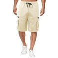 thumbnail image 1 of adviicd White Shorts Men Men's Casual Twill Elastic Cargo Shorts Below Knee Loose Fit Multi-Pocket Capri Long Shorts Cotton Shorts Men, 1 of 5