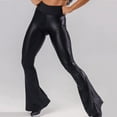 thumbnail image 1 of adviicd Wide Leg Leather Pants For Women Leather Pants, Women Elastic Waist Wide Leg Round Pants with Pockets Elastic Band Plus Size Black S, 1 of 5