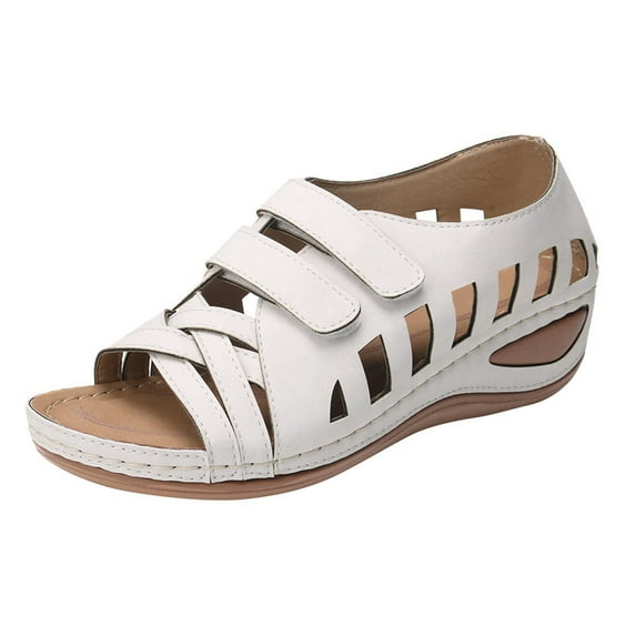 adviicd Wide Width Sandals for Women Women's Casual Dressy Cute Flat Sandals Fashion Square-Toe Fashion One Band Strappy Shoes Wide Width Trendy