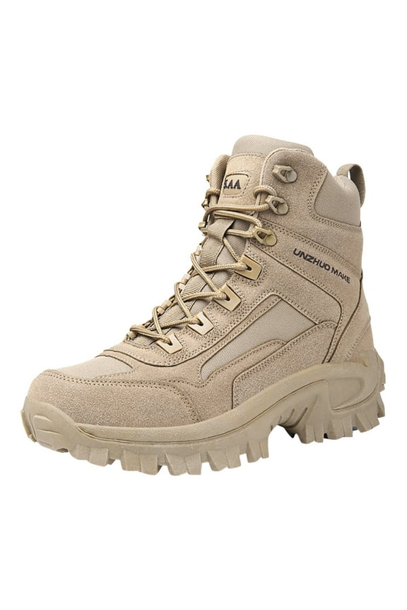 Winter Boots for Men Wide Men's Snow Boots Insulated Waterproof Rugged Duty Outdoor Winter Boots (Brown,10)