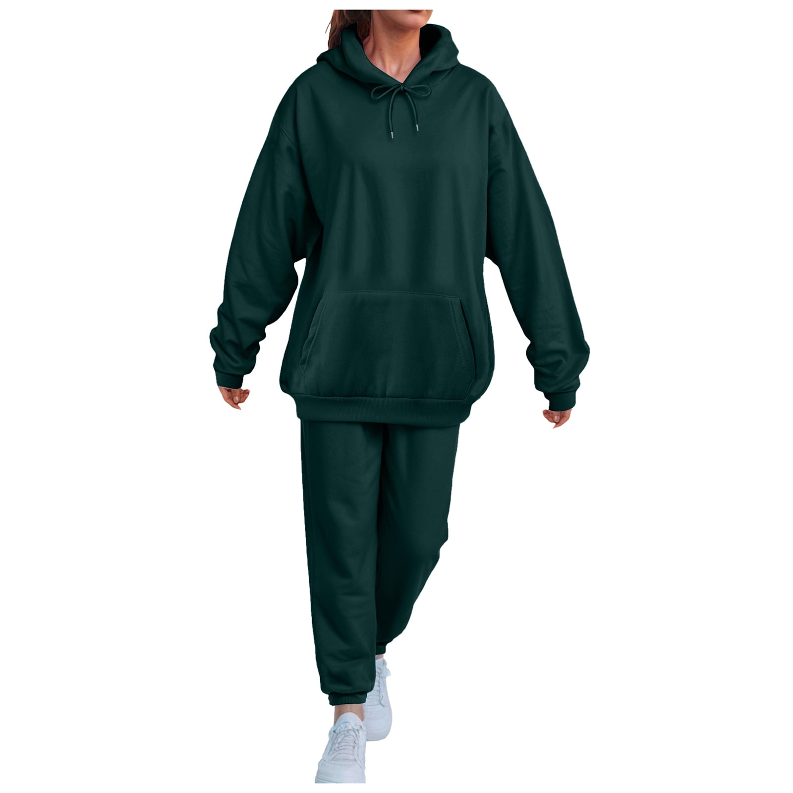 Two-Piece Set with Oversized Hoodie and Wide-Leg Trousers - Gray