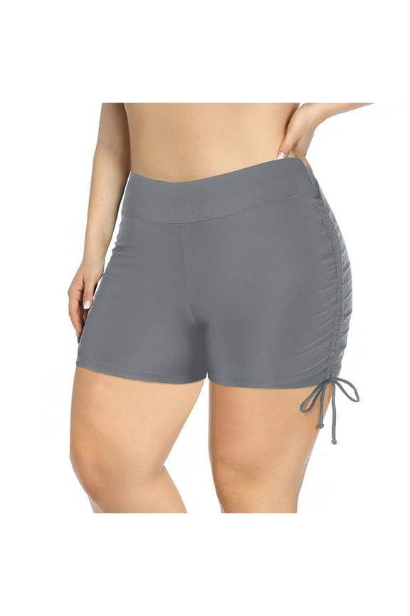 Women Cover Ups For Swimwear Women Swim Shorts Women Boyshorts Swimming Bottom Swimsuit Tankini Bottom Stretch High Waist Swim Shorts Summer Grey XXL