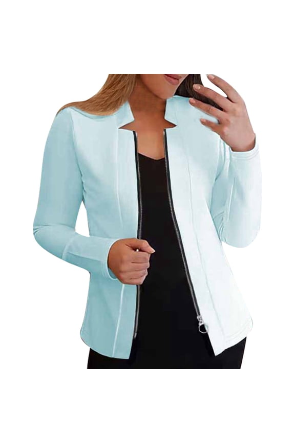 Women's Blazer Womens Business Casual Blazers 2024 Fall Long Sleeve Notch Cardigans Open Front Work Office Cropped Blazer Jackets (Mint Green,XXL)
