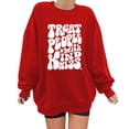 thumbnail image 1 of adviicd Women's Classic Sweatshirts Fuzzy Sweatshirt Pullover Hoodless Sweatshirt Red,L, 1 of 3