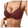 thumbnail image 1 of adviicd Women's Full Coverage Bras Plus Size Lightly Lined Full Coverage Push Up Bralettes Soft Supportive Sexy Bras Wine, 90C, 1 of 7