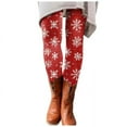 thumbnail image 1 of adviicd Women's High Waist Christmas Ankle Length Seasonal Printed Leggings (Red, M), 1 of 4