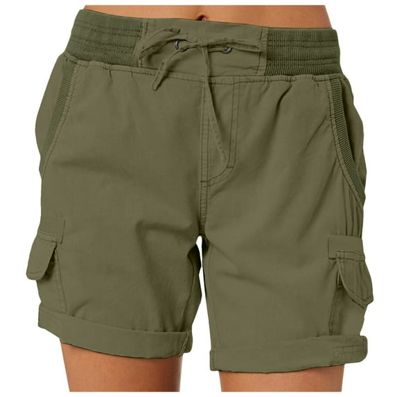adviicd Women's Hiking Cargo Shorts Quick Dry Lightweight Summer Shorts for Women Travel Outdoor,Army Green 2XL