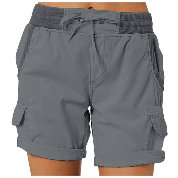 adviicd Women's Hiking Cargo Shorts Quick Dry Lightweight Summer Shorts for Women Travel Outdoor,Grey 3XL