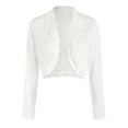 thumbnail image 1 of adviicd Women's Lace Bolero Shrug Top Long Sleeve Floral Elegant Open Front Cardigan for Dresses White, L, 1 of 5