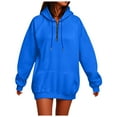 thumbnail image 1 of adviicd Women's Oversized Hoodies Casual Long Sleeve V Neck Half Zip Up Sweatshirts 2025 Trendy Spring Outfits Fall Blue, L, 1 of 6