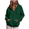 thumbnail image 1 of adviicd Women's Oversized Hoodies Casual Long Sleeve V Neck Half Zip Up Sweatshirts 2025 Trendy Spring Outfits Fall Dark Green, 4XL, 1 of 6