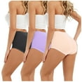 thumbnail image 1 of adviicd Women's Panties 3x Lingerie for Plus Size Women Cotton Plain High Waist Tummy Shapewear Underwear 3Pc (Multicolor,XL), 1 of 4