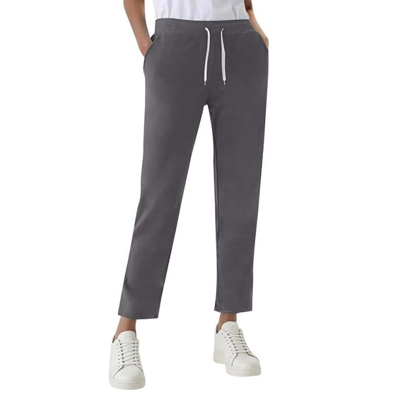 adviicd Women's Petite Cotton Sweatpants with Pockets (Dark Gray, XXL)