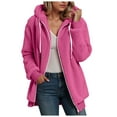 thumbnail image 1 of adviicd Women's Sherpa Fleece Hooded Jacket Zip Up Fuzzy Sweatshirts Fall Winter Warm Soft Cozy Clothes (Hot Pink, XL), 1 of 6