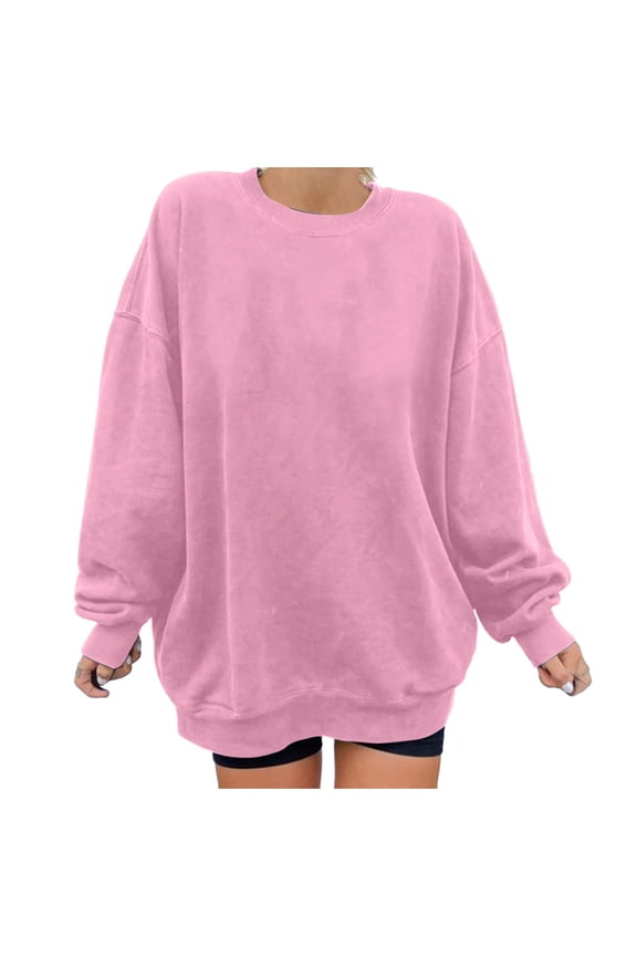 Women's Sweatshirts Women's Ultimate ScubaKnit Cropped Sweatshirt with Drop Sleeves (Pink,M)