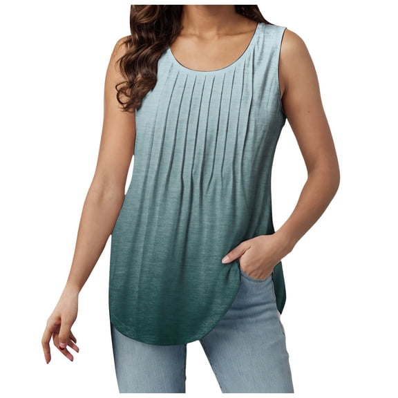 adviicd Women's V-Neck Basic Solid Color Tank Tops – Flowy Casual Sleeveless Styles for Effortless Summer Comfort (Dark Green,M)