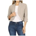 thumbnail image 1 of adviicd Womens Blazer Women's Relaxed Scuba Knit Stretch Blazer with Scrunch Sleeves (Khaki,XXL), 1 of 6