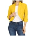 thumbnail image 1 of adviicd Womens Blazer Women's Relaxed Scuba Knit Stretch Blazer with Scrunch Sleeves (Yellow,XXXL), 1 of 6