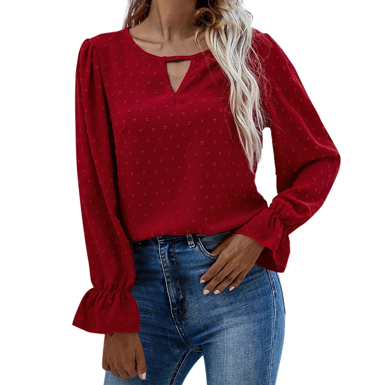 adviicd Womens Blouses and Tops Womens Dressy Blouses Tops, Casual Long Sleeve Loose Fit Button