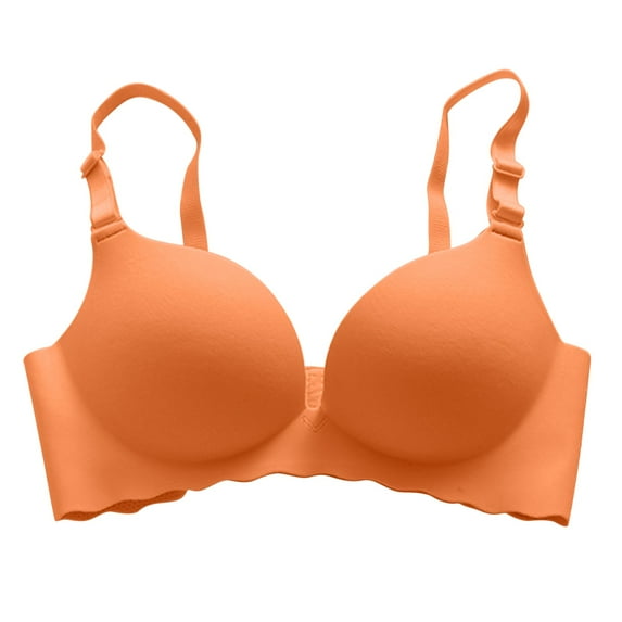 adviicd Womens Bras Comfortable Women's Retro Chic Full Figure Underwire Bra Orange 34