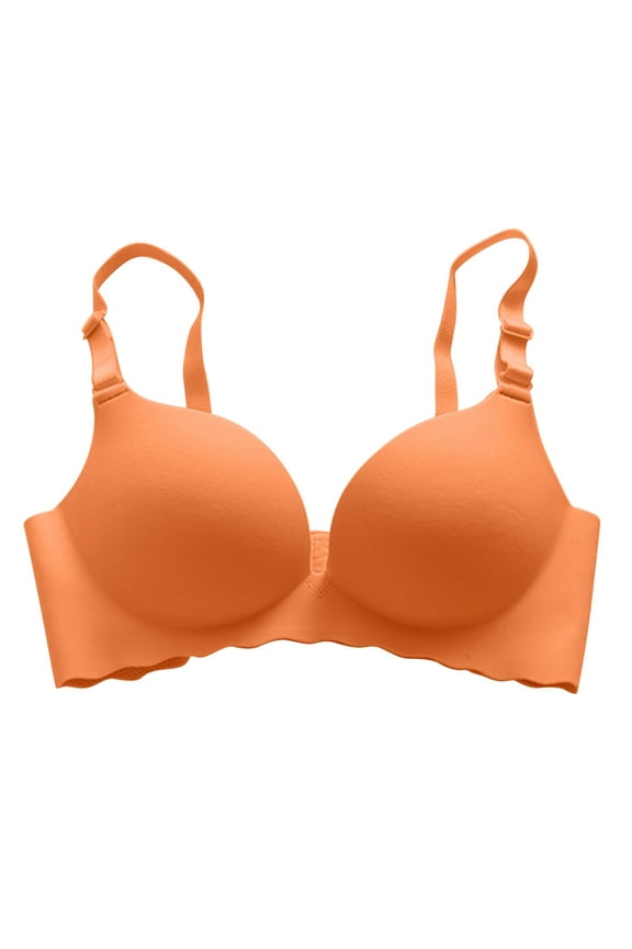 Womens Bras Comfortable Women's Retro Chic Full Figure Underwire Bra Orange 34