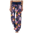 thumbnail image 1 of adviicd Womens Halloween Pajamas Pants Ladies Pumpkins Ghost Pajama Cute Soft Long Bottoms Women Pjs (Light Purple, M), 1 of 5