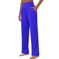 thumbnail image 1 of adviicd Womens Hiking Pants Pants for Women Spring Summer High Waist Wide Straight Leg Trousers Casual Baggy Pants XXL,Blue, 1 of 4