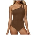 thumbnail image 1 of adviicd Womens One Piece Swimsuits Tankini Swimsuits for Women Tummy Control Cutout High Waisted Bathing Suit Wrap Tie Back 1 Piece Swimsuit (Coffee,S), 1 of 6