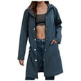 thumbnail image 1 of adviicd Womens Rain Jacket with Hood Lightweight Waterproof Long Raincoat Hiking Light Coats Windbreaker for Outdoor Navy, XXL, 1 of 9