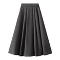 thumbnail image 1 of adviicd Womens Skirts Women's Voluminous Cotton Midi Skirt (Grey,One Size), 1 of 6