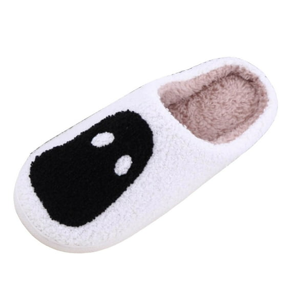 adviicd Womens Slippers Halloween Slippers for Women Men Soft Plush Fuzzy Slippers Cozy House Slippers Indoor Outdoor Shoes (White,8)