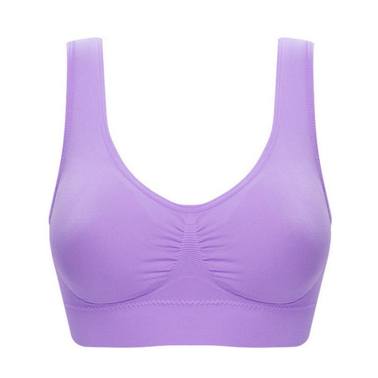 adviicd Womens Sports Bras Womens Wireless Bra, Comfort Shaping Full Figure  Wire-Free Bra Dark Purple Small 