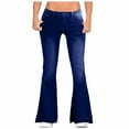 thumbnail image 1 of adviicd Womens Stretchy Low Rise Butt Lifting Flare Jeans Denim Bell Bootcut Pants (Dark Blue, XXL), 1 of 7
