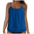 thumbnail image 1 of adviicd Womens Tummy Control Tankini Top No Bottom Loose Fit Quick Dry Swim Top Tank Top Navy, M, 1 of 7