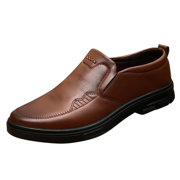 adviicd Men Dress Shoes Mens Slip Resistant Work Dress Loafer Shoe (Brown,11)