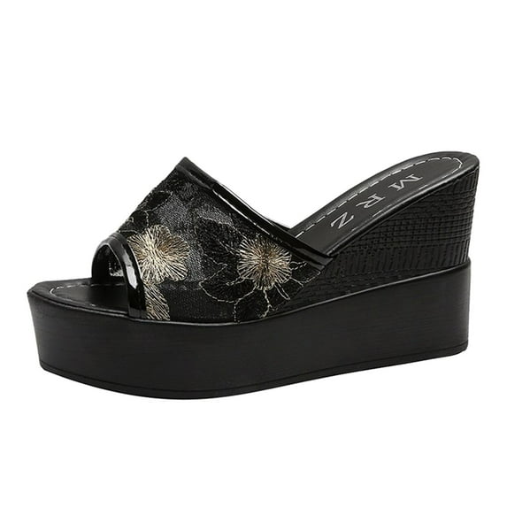 adviicd Woven Shoes Women Wedge Summer Thick-Soled Lace Pumps High-Heeled Casual Shoes for Women Slip on Loafer