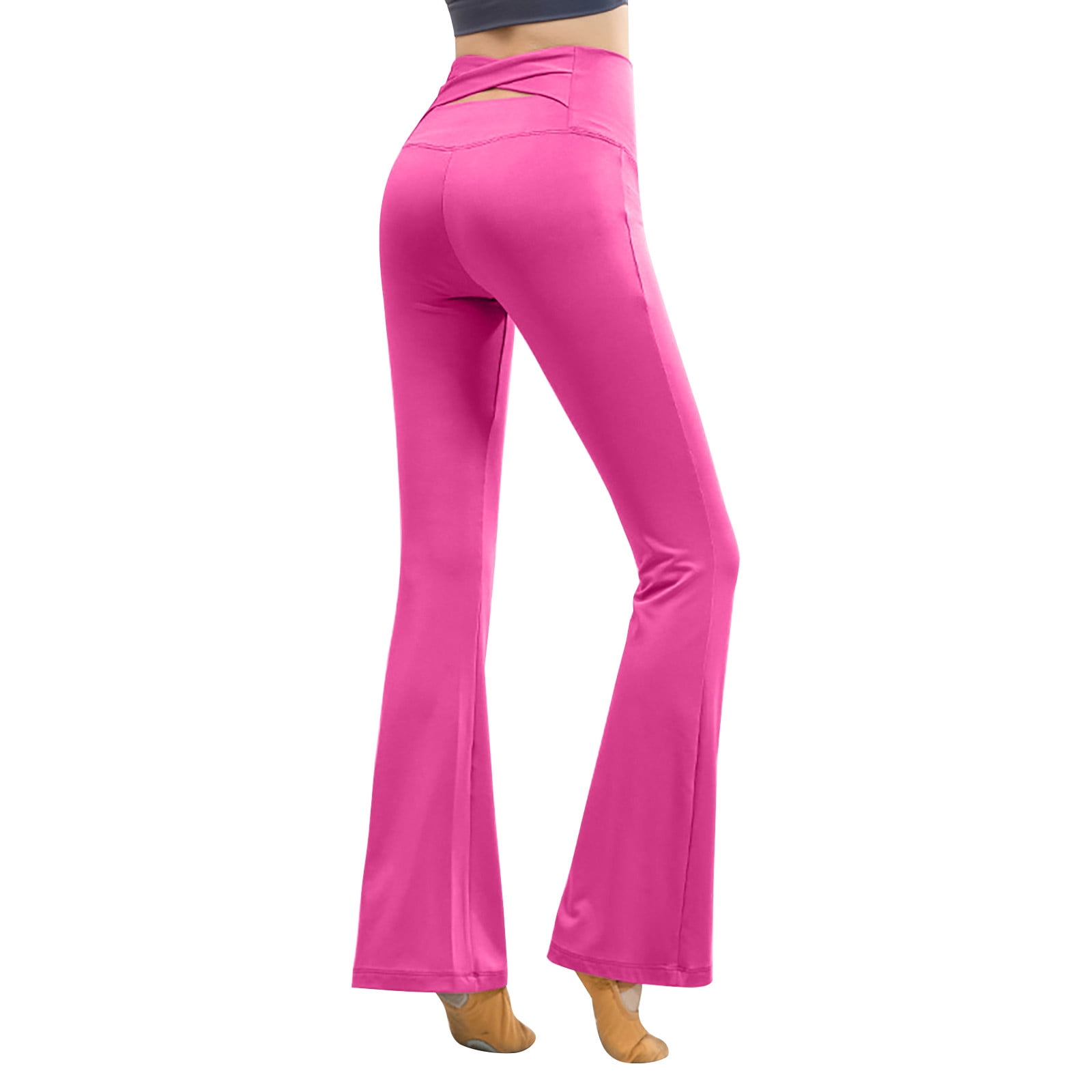 adviicd Yoga Pants Cotton Yoga Pants High Waist Yoga Pants with Pockets,  Tummy Control, Workout Pants for Women Yoga Leggings Hot Pink 2XL