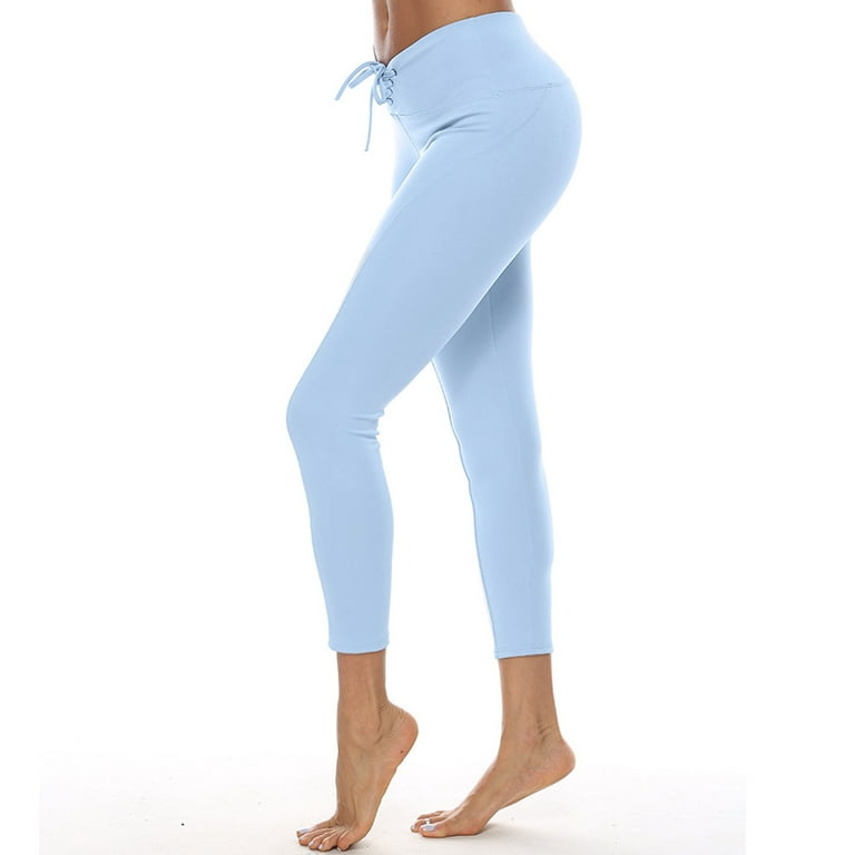 adviicd Yoga Pants For Women Yoga Dress Pants Women's Lifting Yoga pants  Workout High Waist Tummy Control Ruched Booty Pants Blue L 