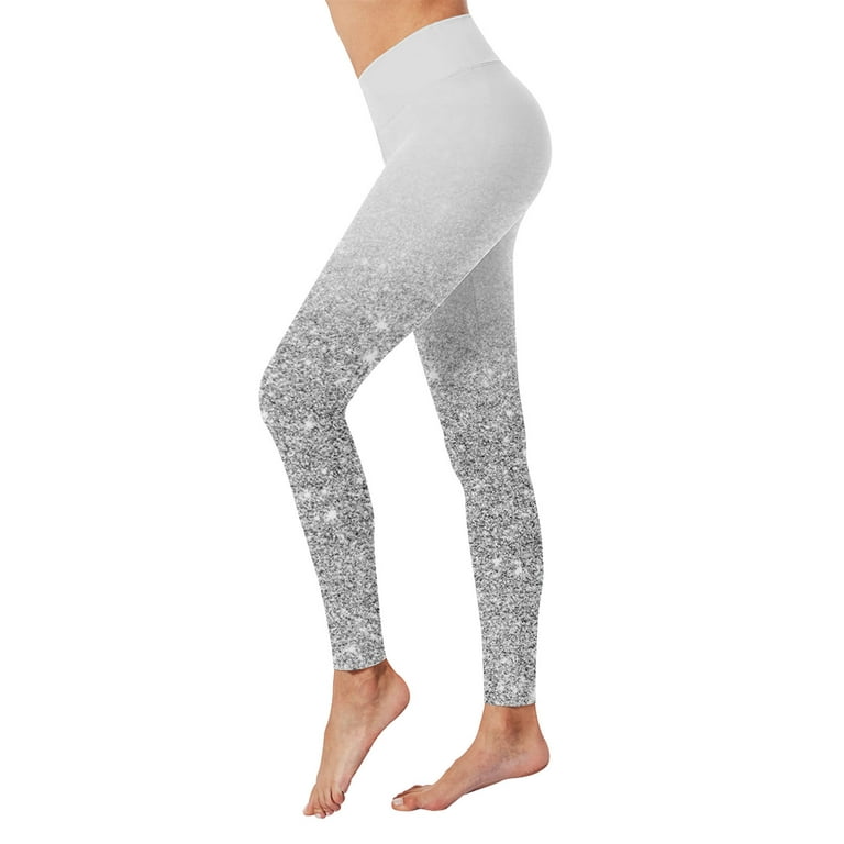 adviicd Yoga Pants For Women Yoga pants With Pockets For Women Women  Fashion Tie Dyed Print Sport High Waist Pants Elastic Slim Pants Silver L 