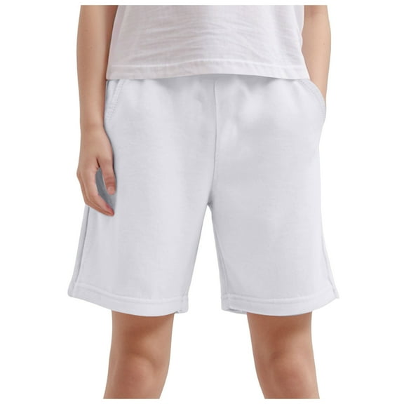 adviicd Youth Boys Hiking Cargo Solid Shorts Lightweight Athletic Running Workout Shorts (White,3-4 Years)