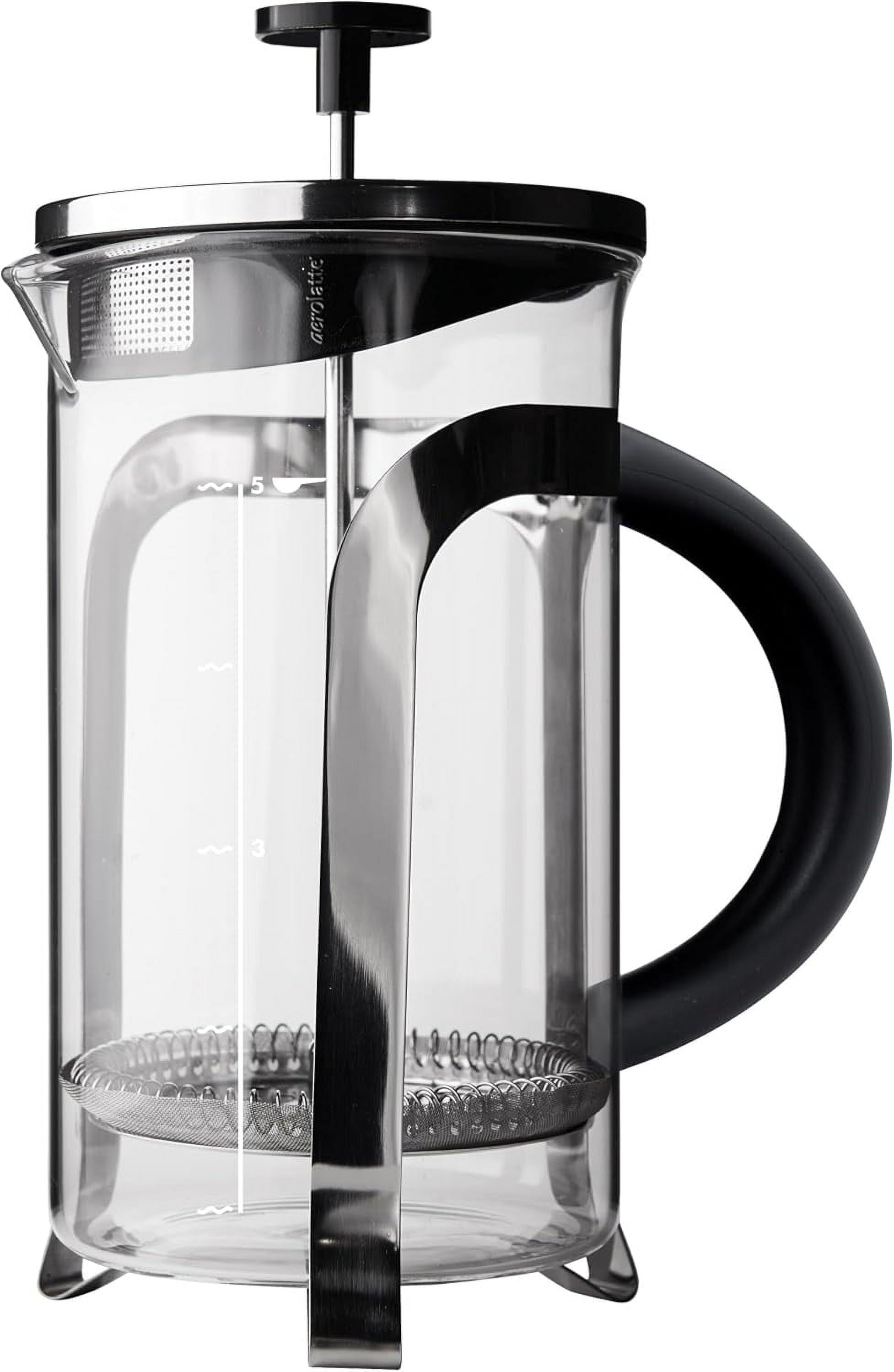 Elegant Stainless Steel and Glass French Press Coffee Maker, 20-Ounce