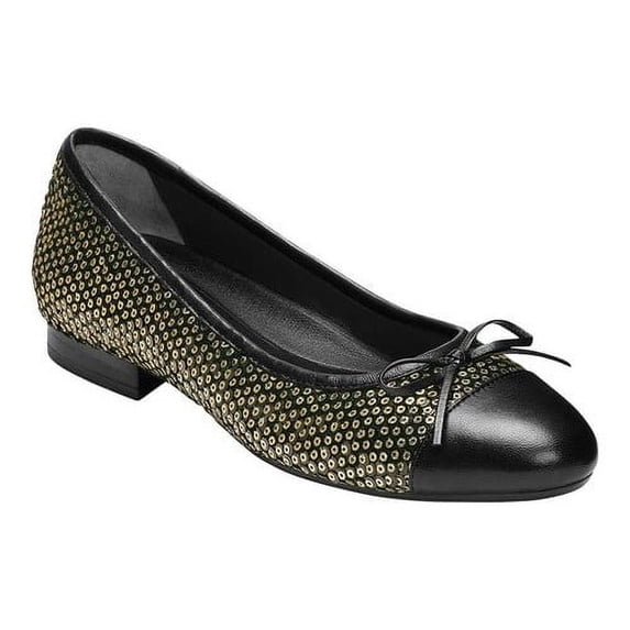 aerosoles women's outrun ballet flat, black sparkle, 8 m us