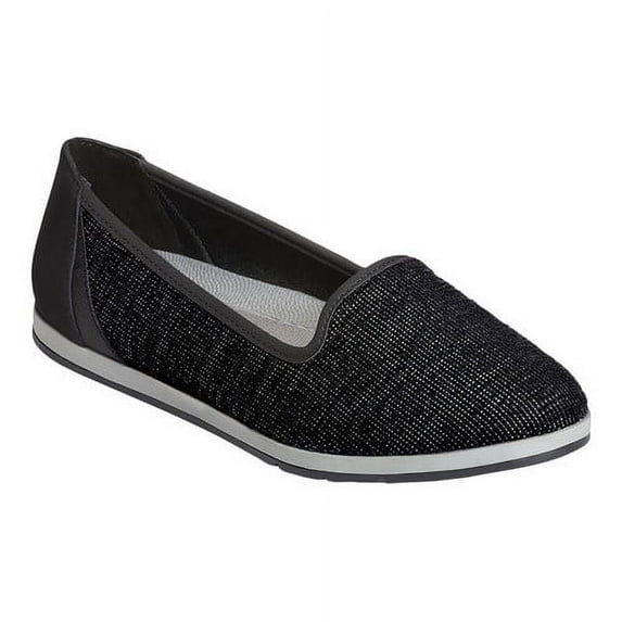 aerosoles women's smart move flat, black sparkle, 6 m us