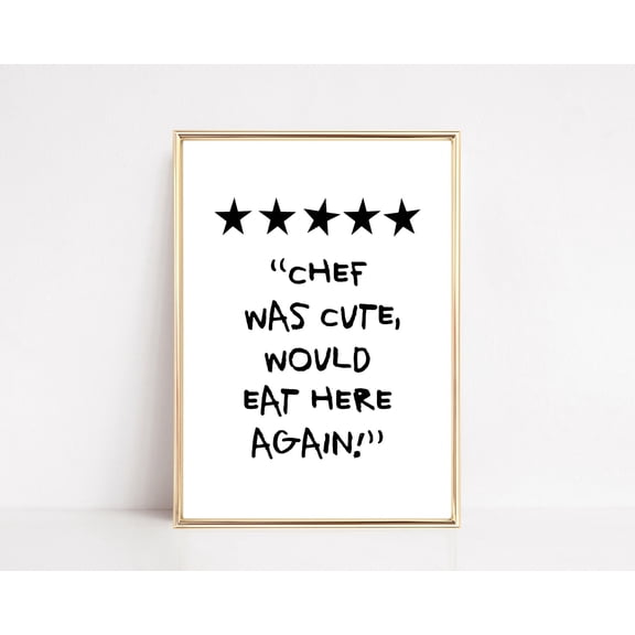 aesthetic kitchen print minimalist kitchen decor kitchen wall art chef was cute would eat