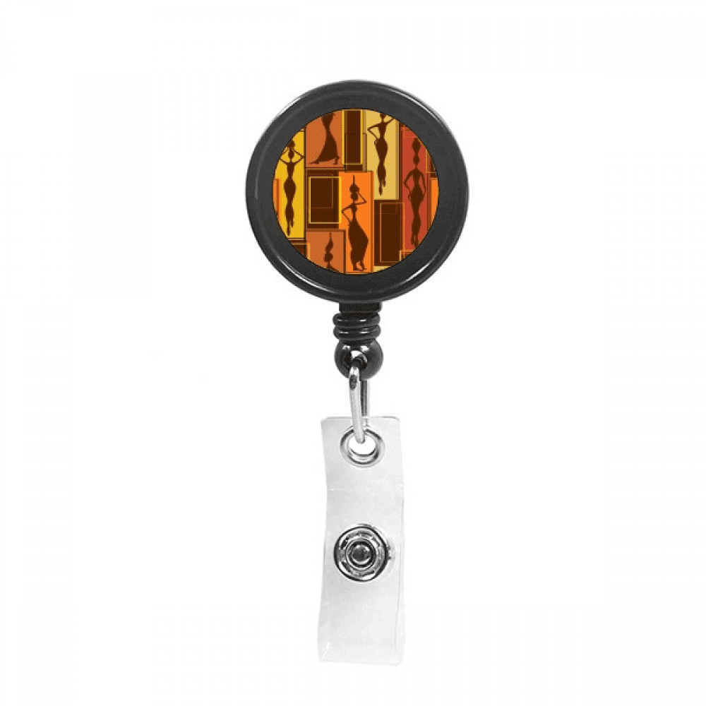 afaboriginal women ladyart  Retractable Keychain Badge Holder ID Badge